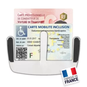 Porte Carte-Handicapé-pour-Pare-brise-vtc-taxi-tickets-stationnement-blaubody-france-meilleur