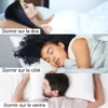 oreiller pour dormir sur le dos-confort-dream-souple-moelleux-60x60cm