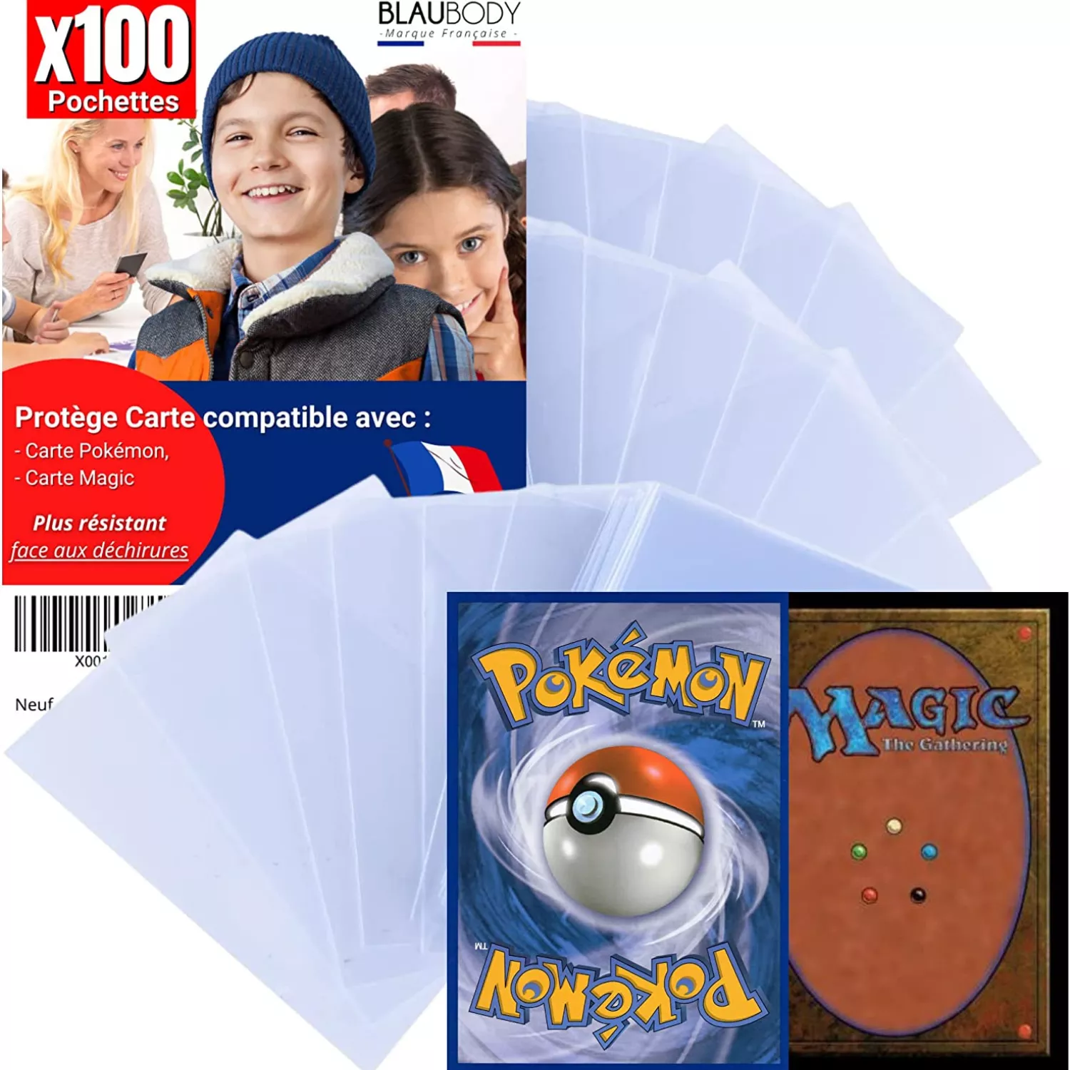 Protège carte Pokémon blaubody®x100